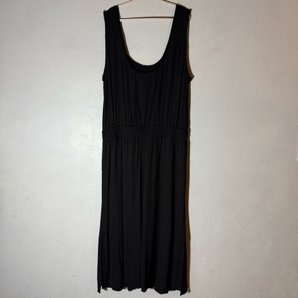 Helmut Lang Black Sleeveless Drawstring Waistband Midi Dress - Picture 6 of 10